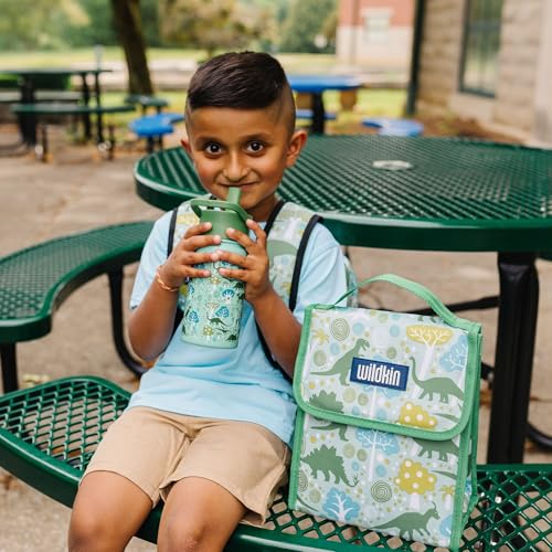 Image of Wildkin Kids Insulated Lunch Bag - Reusable, Ideal for Hot /Cold Snacks, School & Travel - Dinomite Dinosaurs
