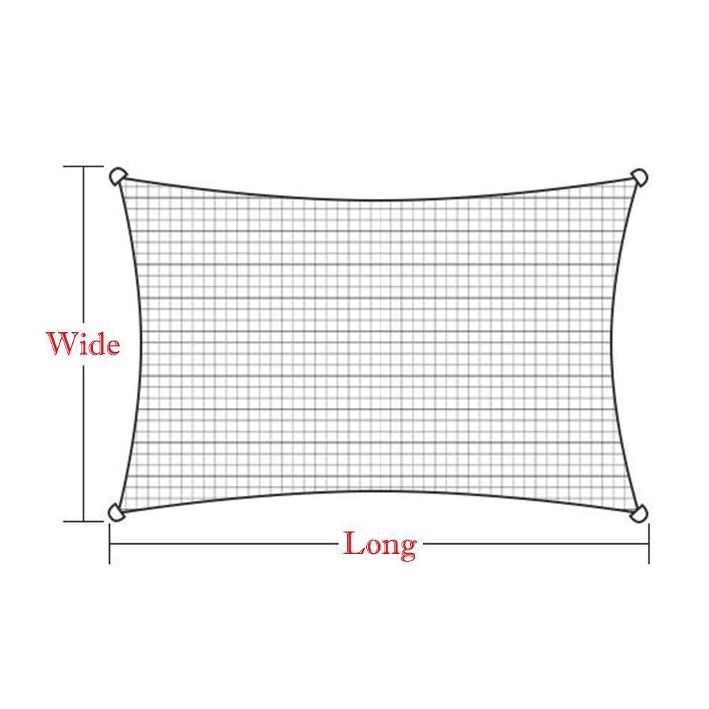 WUZMING Toldo Vela De Sombra, Rectángulo Al Aire Libre 95% Anti-UV