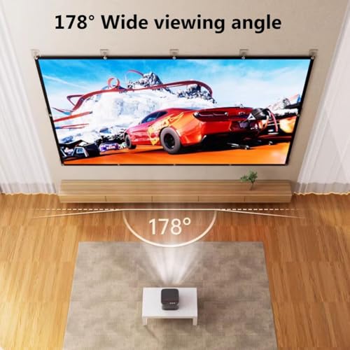 Pantalla plegable portátil para proyector, interior y exterior, relación 16:9, HD 4K sin arrugas, con bolsa de transporte (60 pulgadas) miniatura 5