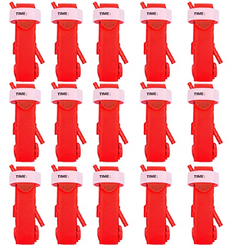 LOVEXIN Torniquete,Torniquete Tactico,Torniquete Militar Tactical Torniquete de Rescate de Emergencia Torniquete de Emergencia Táctico Militar Médico para Primeros Auxilios,Rojo,15 Pcs Cover