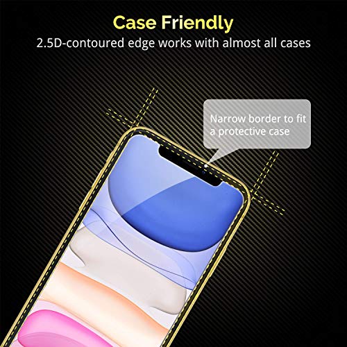 Unbreakcable Screen Protector For Iphone 11/ Iphone Xr [2 Pack][Easy Installation Frame]Tempered Glass 2.5D Double Defense Premium Tempered Glass For Iphone 11/ Xr 6.1" [Anti-Scratch, Anti-Fingerprint, Bubble Free And Case-Friendly] #TOP1
