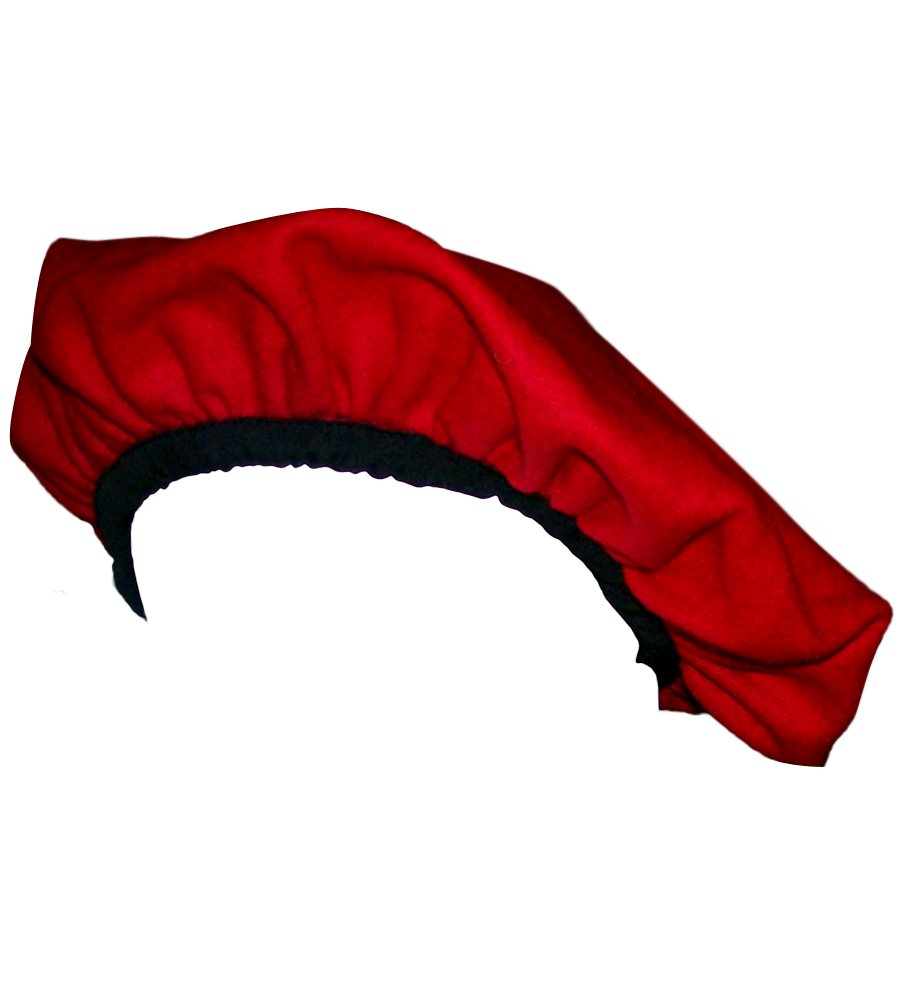 CHEFSKIN Felt RED Beret HAT, Adjustable Lightweight Fits Most