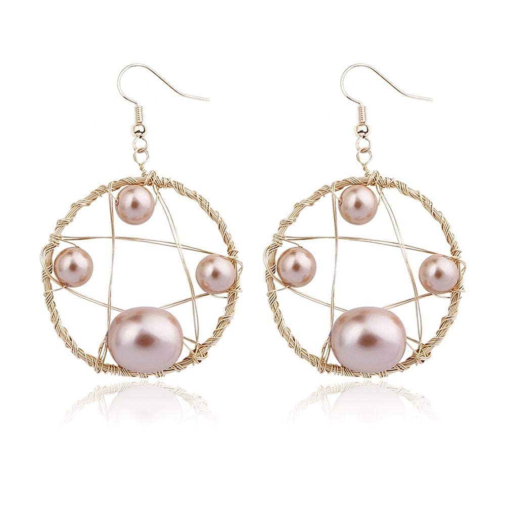 IvanerPaire De Boucles d'Oreilles Pentagone Boucles d'Oreilles Perles Alliage Boucles d'Oreilles Pour Femmes Boucles d'Oreilles Vintage Pour Mariage Mariage