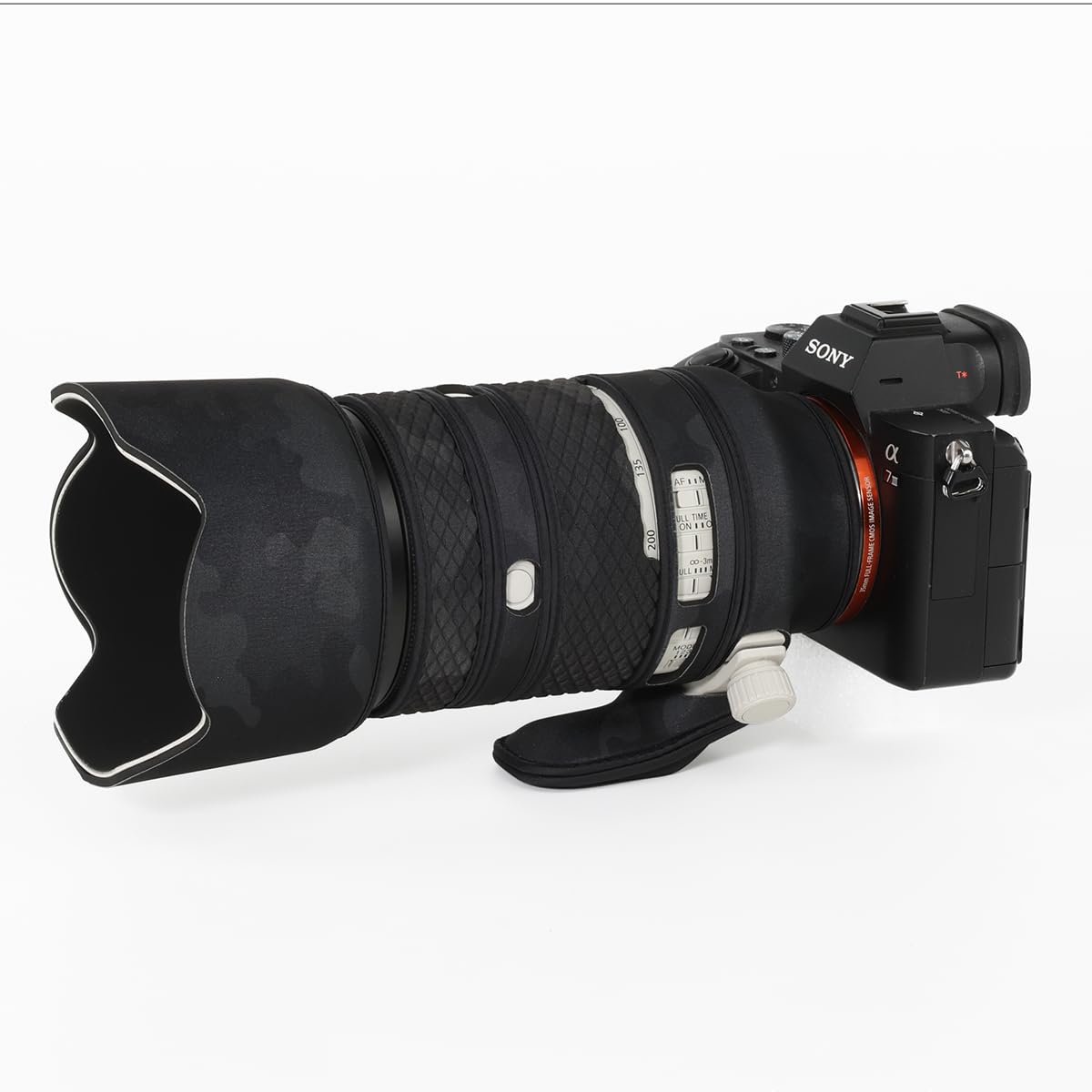 CHASING BIRDS Lens Camouflage Waterproof Coat for Sony FE 70-200mm F4 Macro G OSS II Rainproof Lens Protective Cover Version IV (Shadow Black, with
