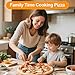 ECUMFFY Pizza Oven Indoor, 12 Inch Retro Pizza Maker, Rapid Heating 800˚F, 1200W Glazed Ceramic Stone Electric Pizza Cooker, Two-button Precise Temperature Control, Viewing Window for Precise Cooking