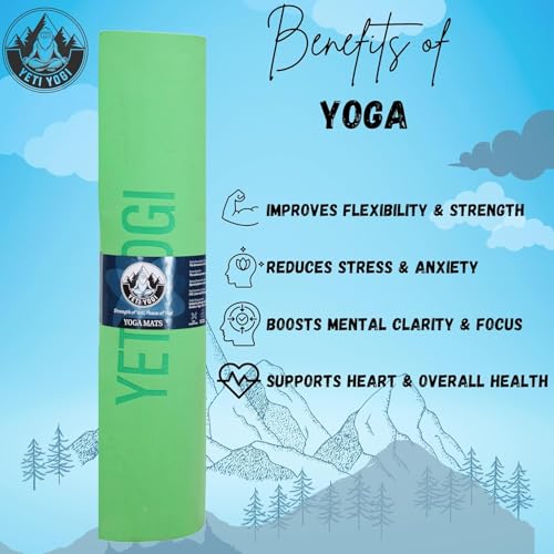 Image of EVA Yoga Mat Anti Slip Cushioned | Exercise Gym Pilates Workout Mat Durable | Unisex Home Fitness Training Green 4mm