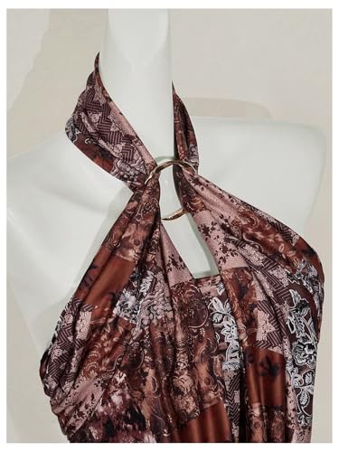 Floerns Women's Floral Boho Halter Top Ring Ruched Draped Front Sleeveless Tank Tops4