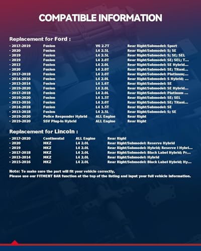 Image of KAX Brake Caliper Rear Right for 2013-2020 Ford Fusion