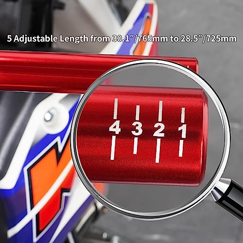 Image of Handlebars 7 /8 Inch for Motorcycle,RUTU Upgraded Universal Dirt Bike Handle Bar with Crossbar Pad Mid-Rise Mini Bike Pit Bike Handlebar for Motocross ATV Quad - Red