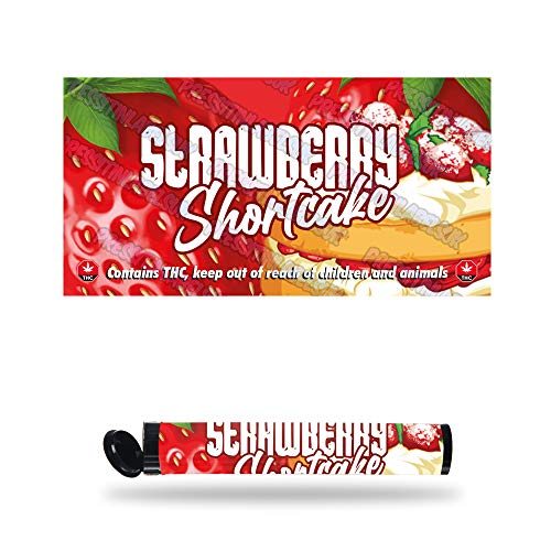 Strawberry Shortcake Pre-Roll Labels - Cali Labels - Pre-Roll Tube Stickers x20