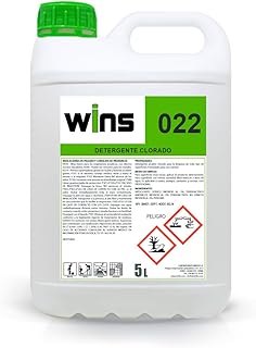 VINFER Detergente alcalino clorado Wins 022. Garrafa de 5 litros. Limpeza e higiene para todos os tipos de superfícies