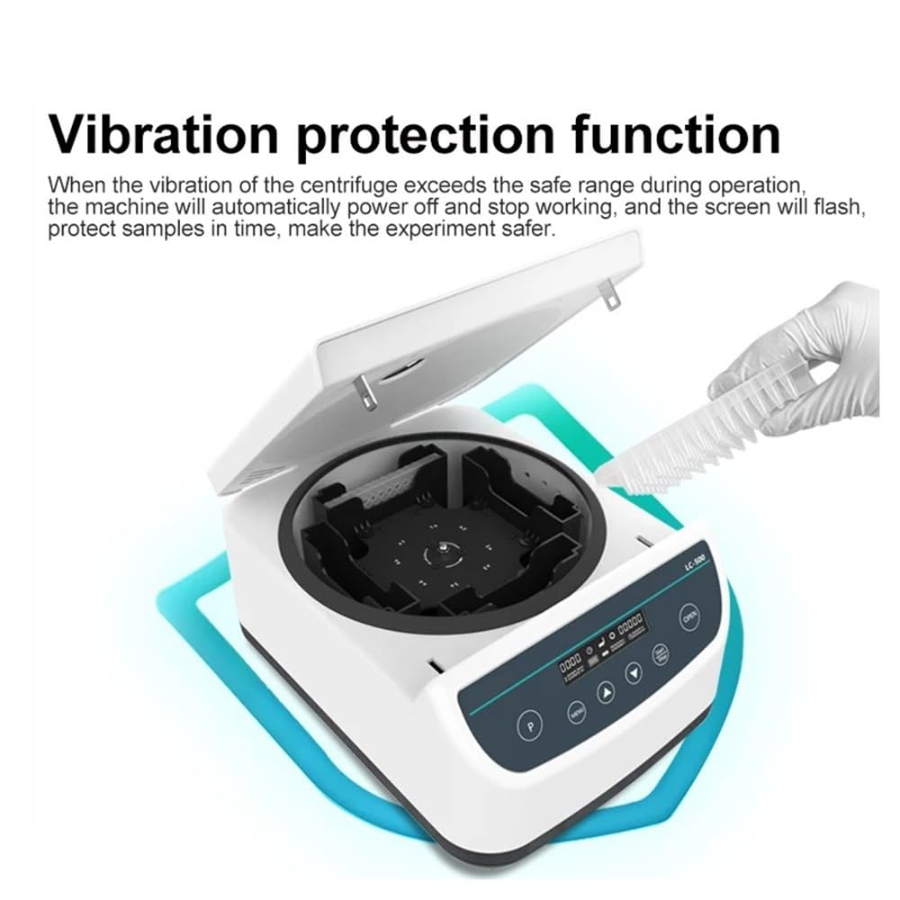 Laborglaswaren Mikroplatten-Zentrifuge, Tischzentrifuge mit niedriger Geschwindigkeit und Digitalanzeige, Labor-Zentrifuge mit 96 Vertiefungen, 500–2000 U/min