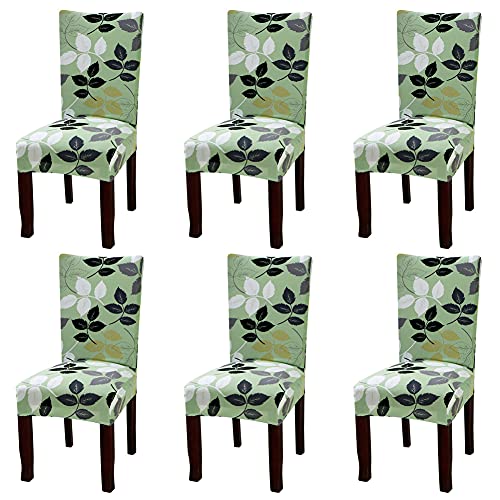 YISUN 6 Piezas Fundas Sillas de Comedor, Fundas de Silla de Comedor en Spandex, Elásticas y Modernas, Extraíbles y Lavables Funda Sillas Comedor, Fundas Protectoras para Sillas Cover