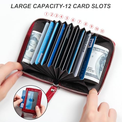 Image of Credit Card Wallet, RFID Card Case Wallet, Zipper Card Cases Holder for Men Women, RFID Blocking, KeyChain Wallet, Compact Size Card Organizer Case for Women