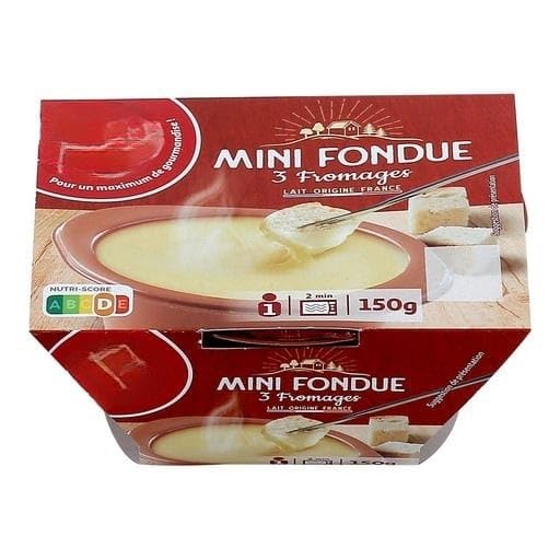 Auchaan Mini 3 Cheese Fondue | Ready-to-Heat Swiss-Style Cheese Mix | Perfect for Dipping | 150g
