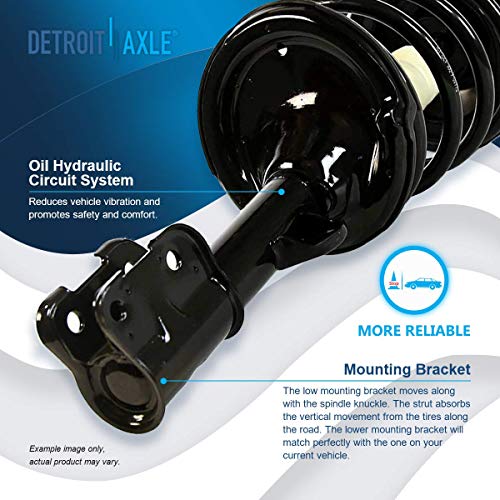 Image of Detroit Axle - 6pc Struts Shocks Kit for 2007-2009 Hyundai Santa Fe 2 Front Ready Suspension Struts w /Coil Spring 2 Rear Shock Absorbers 2 Sway Bar Links 2008 Replacement
