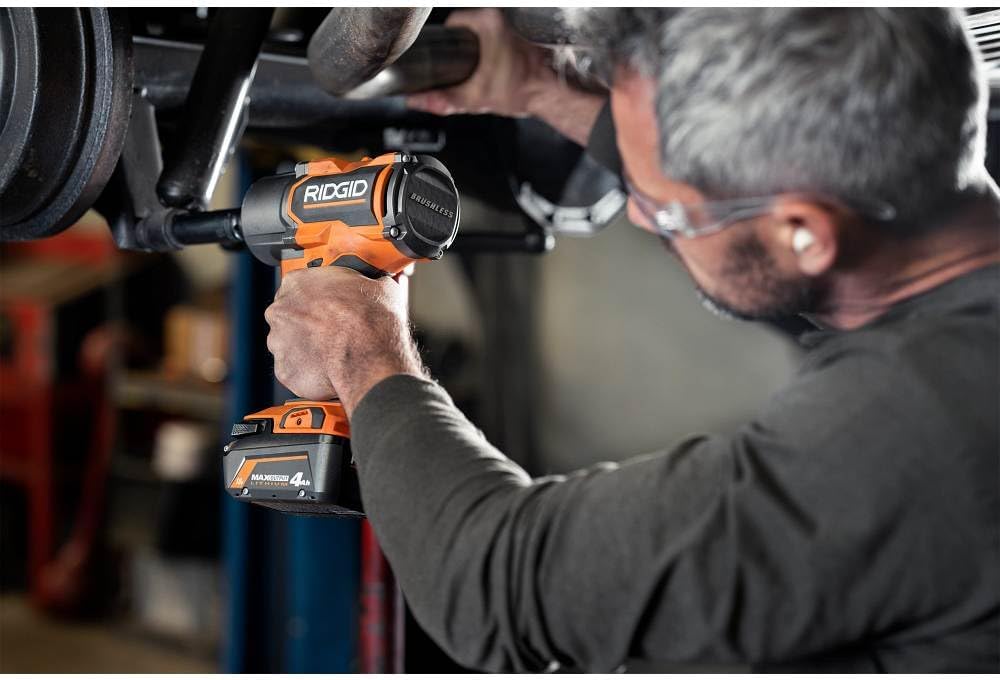 RIDGID 18V Brushless Cordless 4-Mode 1/2 in. High-Torque Impact Wrench (Tool Only), Orange