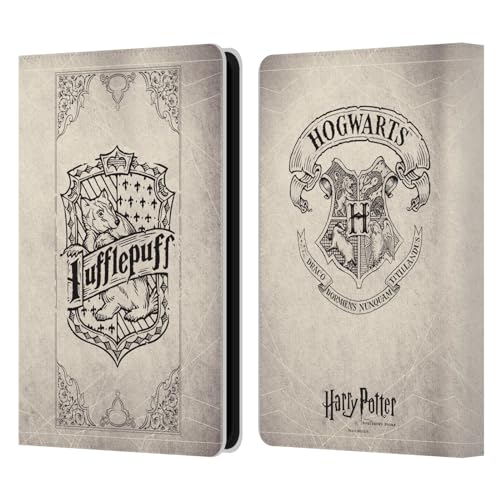 Head Case Designs Officially Licensed Harry Potter Hufflepuff Parchment Sorcerer's Stone I Leather Wallet Case Compatible with Kindle Paperwhite 5 (2021)