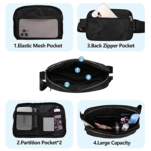 Image of VOROLO Fanny Pack For Women And Men Crossbody Bag Black+Camo Black