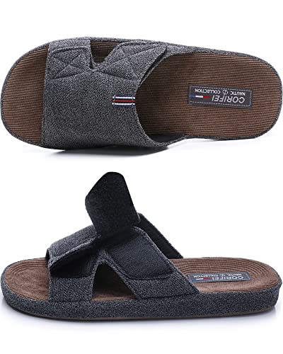 corifei Cómodas zapatillas de estar por casa para hombre con soporte de arco para invierno., gris oscuro, 41 EU thumbnail