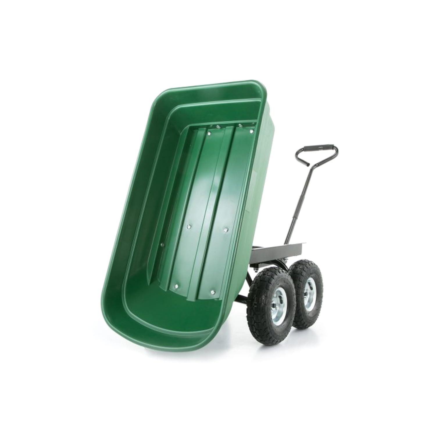 Avilia Carriola da Giardino Versatile 75lt con Vasca Ribaltabile e Ruote Pneumatiche - Soluzione Ottimale per Trasporto Legna, Piante e Materiali di Giardinaggio in ABS Verde