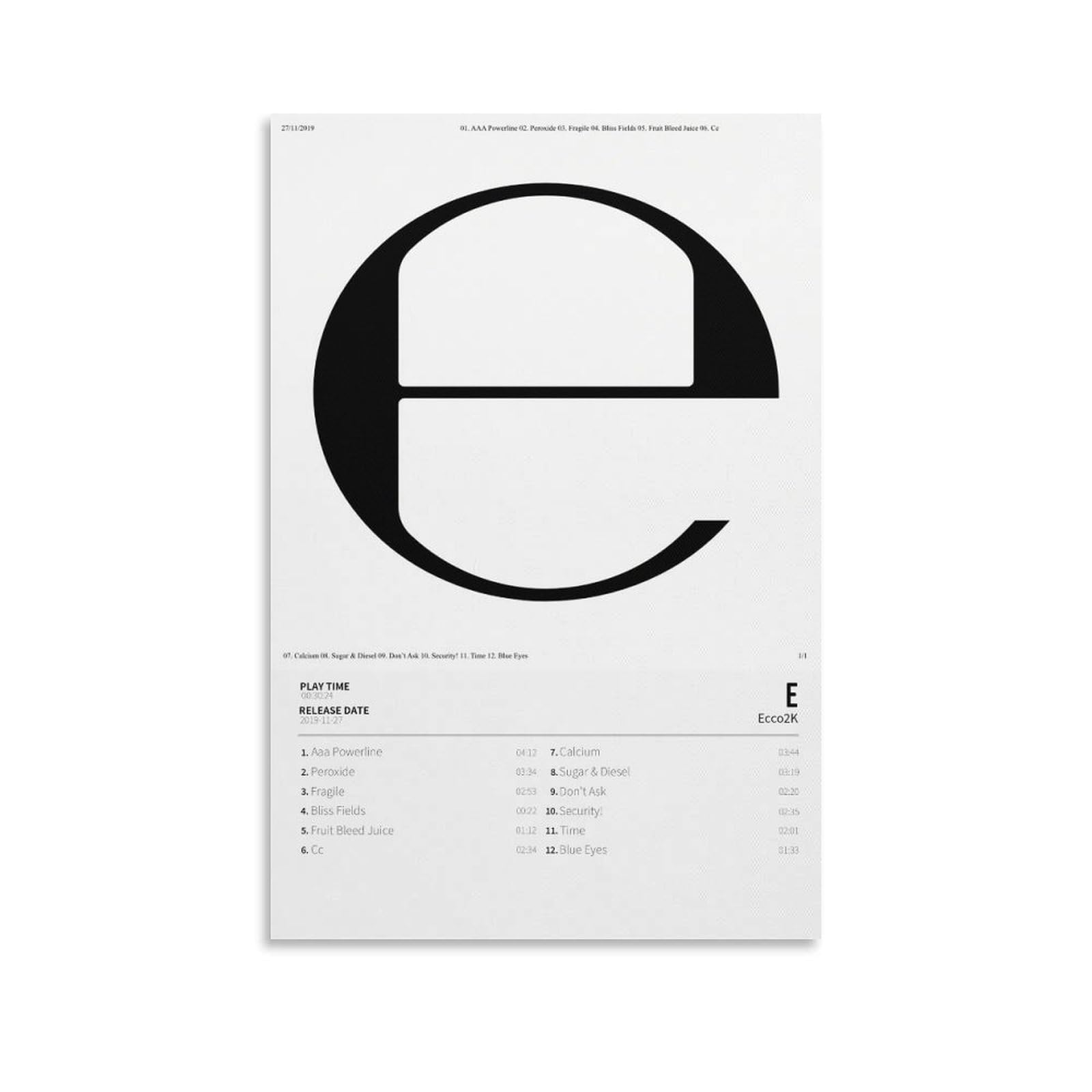 Amazon.com: Ecco2K - E Canvas Poster Bedroom Decoration