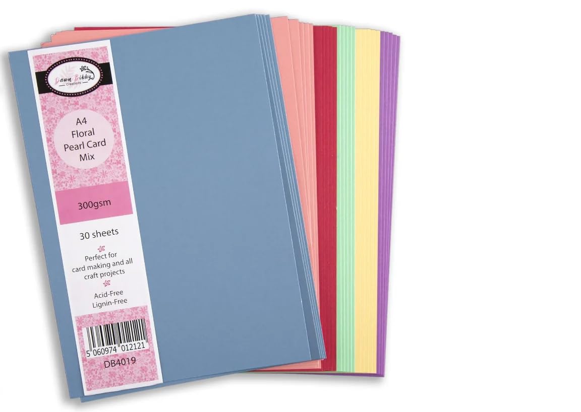 Dawn Bibby Creations Asstd Dawn Bibby Floral Colours Pearl Card Pack, A4