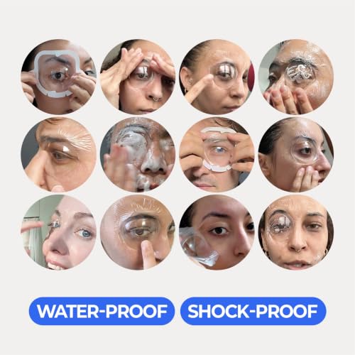 Image of Waterproof Eyepatch for Shower, 3D Eye Dome Shield for Eyelash Extensions Lash Lift & Microblading, Disposable Adhesive Eye Patch for Women & Adults, Made in Korea (12 Pcs)