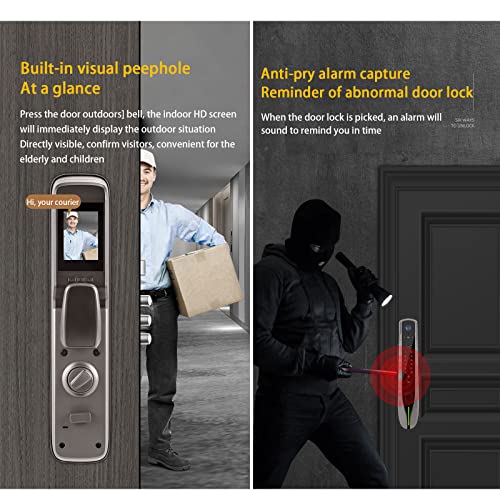 Fechadura De Porta De Sem Chave 5 Em 1, Fechadura De ImpressãO Digital BioméTrica, Para TU-YA APP, P