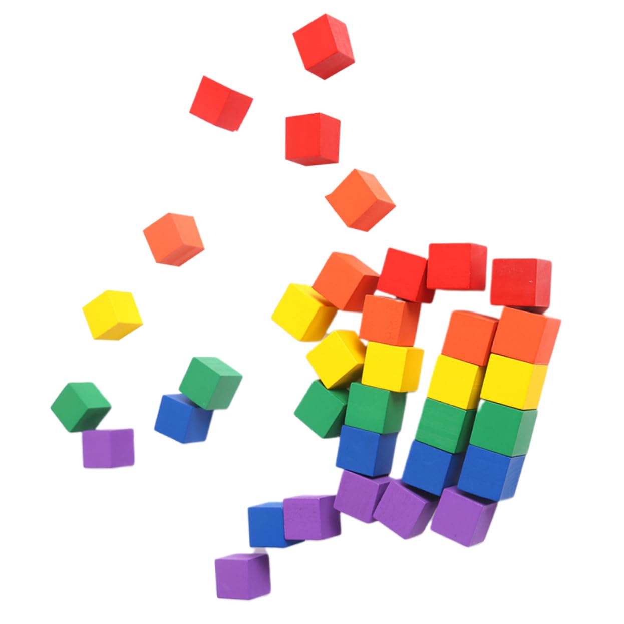 Operitacx 100 Piezas cubo artesanal mini juguetes para niños cubos de bloques cuadrados de colores cubo de bricolaje ladrillos para niños bloque pequeño bloque cuadrado de madera Bambú