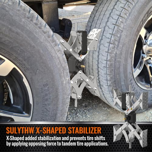 Image of X-Shaped RV Wheel Stabilizer Chocks for RV Camper Trailers & Trucks 2 Pack | Fit RV Tire 3 inch to 11 inchWide, Drill Adjustable, Anti-Rust Coating X Chocks, Heavy Duty for 5th Wheel Prevent Shaking&Wobble