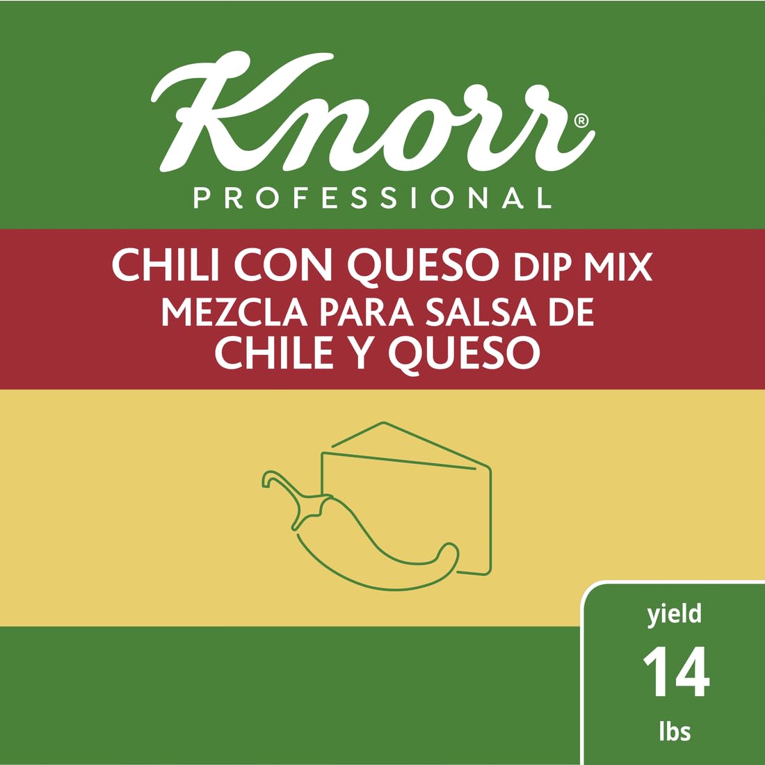 Knorr Professional Chili Con Queso Dip Mix Vegetarian, No Artificial Flavors or Added MSG, 0g Trans Fat, 1.06 lbs, Pack of 6
