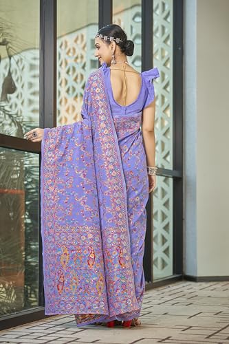Glory Sarees lavender kashmiri silk saree – image 4