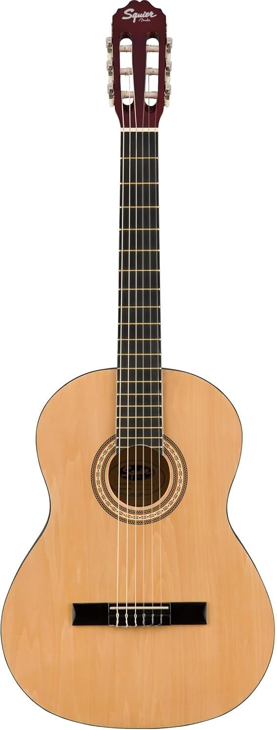 Squier by Fender SA-150N Classical Acoustic Guitar, Nylon String, Ideal Guitar For Beginners, Natural, Comes with Free Virtual Lessons