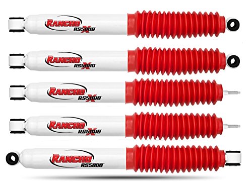 Rancho RS5415 RS55043 RS55254 Steering Stabilizer and 2 Pairs of Shock Absorbers for Ford F-250 F-350 Super Duty