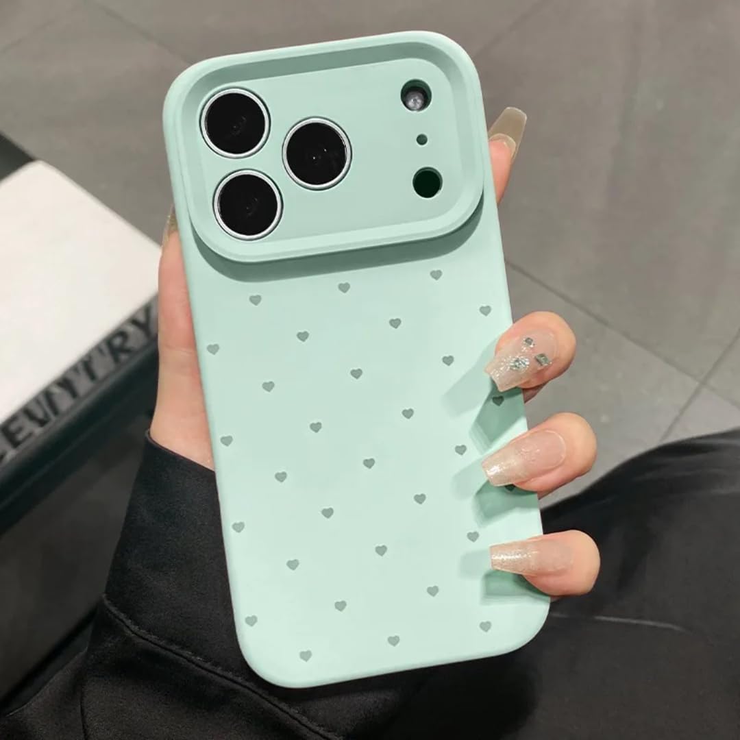 Coque silicone liquide pour iPhone 11 Pro vert à motif cœur
