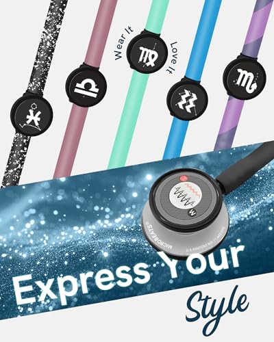 Image of FriCARE Tunable Stethoscope - Dual Head Estetoscopio for Nurses, Doctors | Paramedics, Students, Smooth Black Tube, Matte Silver Grey Finish Chestpiece