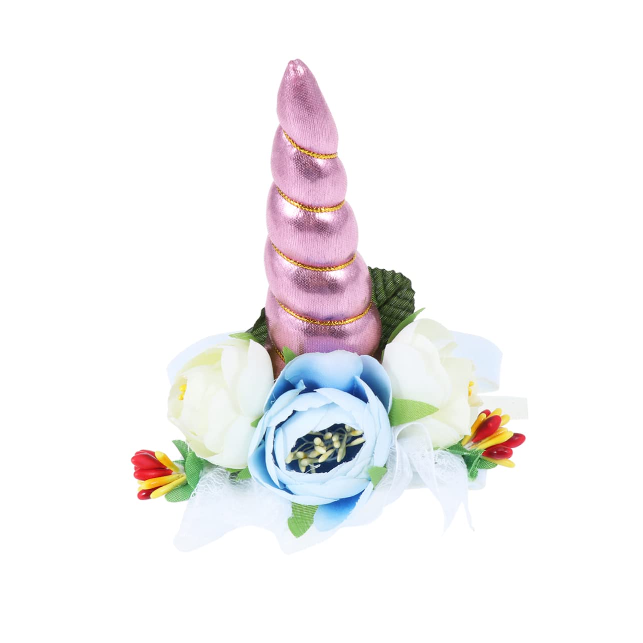 HEMOTON Funny Unicorn Pet Hat Soft Comfortable Cosplay Props for Cat Dog Adorable Pink Horn Design for Parties Birthdays Photo Shoots