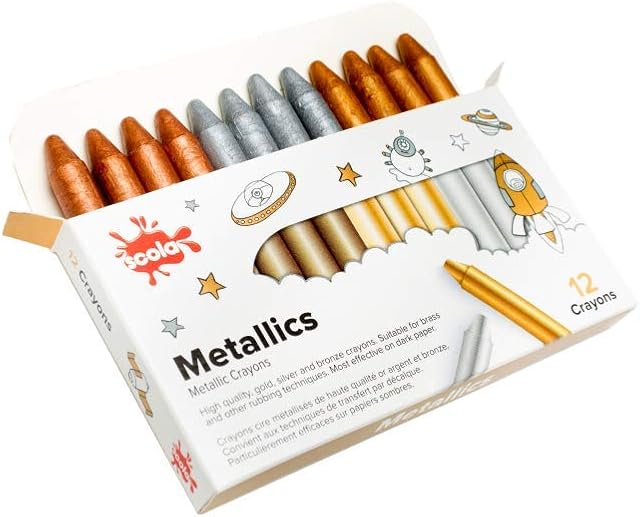 Scola VX12M/GSB METALLIC CRAYONS BOX OF 12 - (67mm x 11mm)