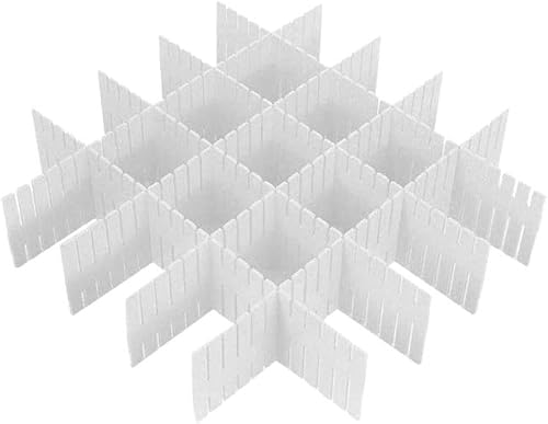 Youngine Divisores de cajones para bricolaje, 8 piezas de organizador de almacenamiento ajustable para cajones, rejilla de plástico para oficina,