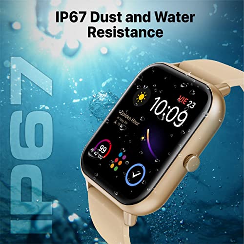 Image of Promate Xwatch-C18 Superfit Smart Watch, 1.83 inch Display Bluetooth Calling, IP67 Water Resistant, 15 Days Battery Life, 100+ Sports Modes, Real-time HR Monitor, 100+ Customizable Watch Faces (Gold)