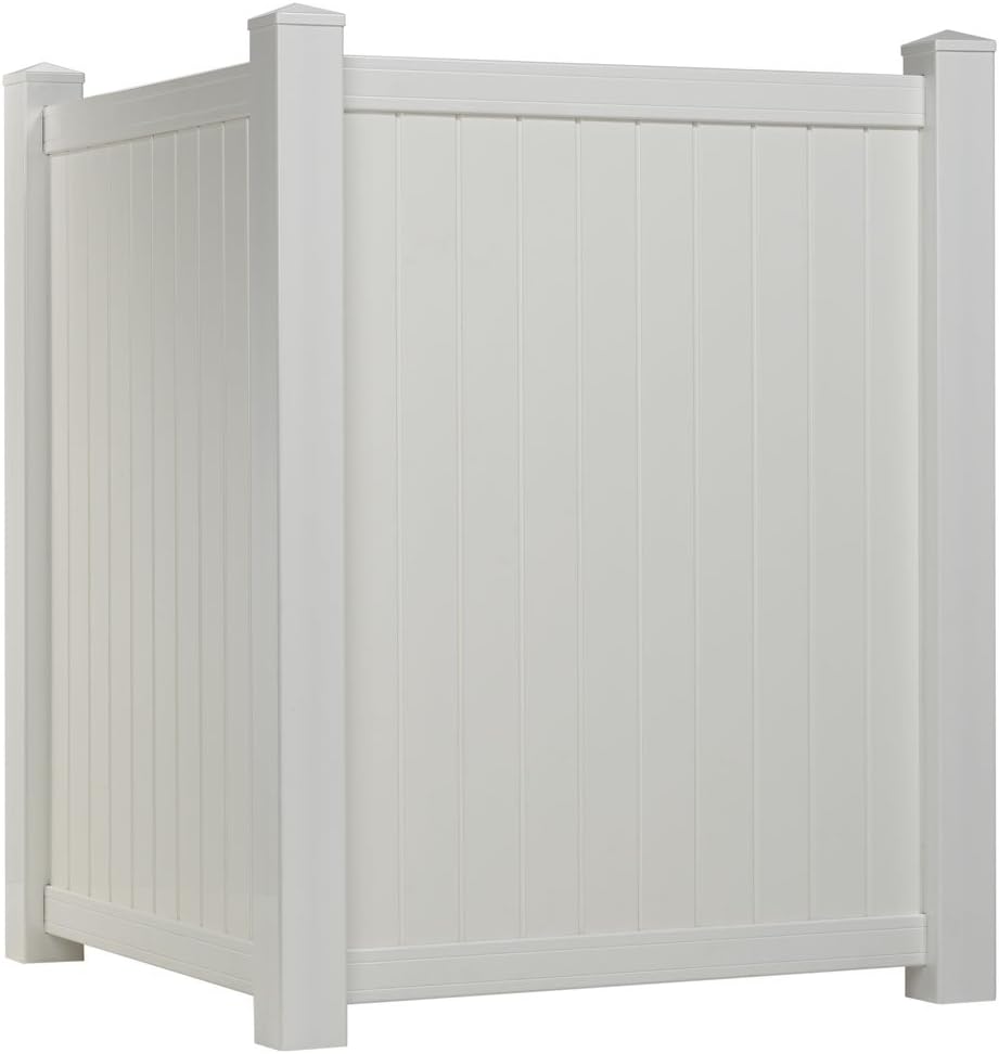 Outdoor Essentials White Vinyl Privacy Corner Accent Fence