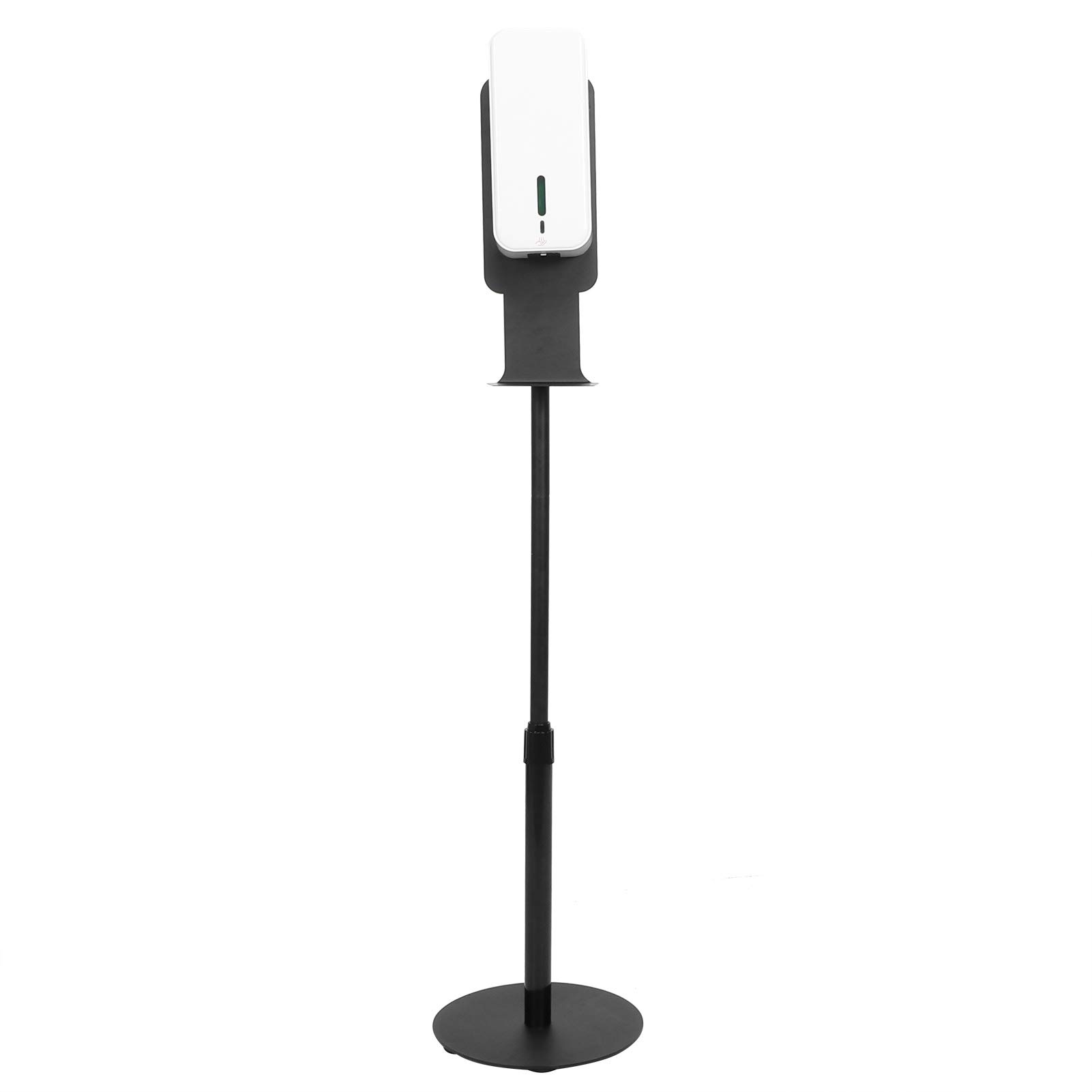 Dispensador de jabón grande de 1500 ml, sin contacto, para lugares públicos, altura ajustable, dispensador de suelo vertical negro (modelo de pulverización 9004G+108)