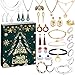 iZoeL Cadeau Saint Valentin Femme Fille Bijoux, 24 Surprises avec Collier Boucles d'oreilles Bagues Bracelets Cheville Bijoux Calendrier pour Épouse Mère Petite Amie Fille