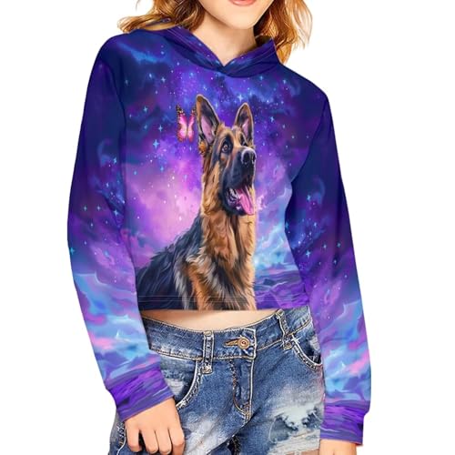 DISNIMO Girls Crop Top Hoodies Size 5-14 Kids Youth Long Sleeve Hoodie Hooded Sweatshirt Pullover3