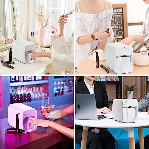 Image of Professional Mini 3D Nail Printer - Portable Mobile Nail Art Machine for Kids, Nail Studios, Manicurists & Nail Enthusiasts - Perfect for Creative Nail Designs, White