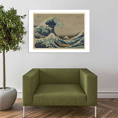 Grande vague de Kanagawa de Hokusai pour sublimer la décoration murale d'un salon zen