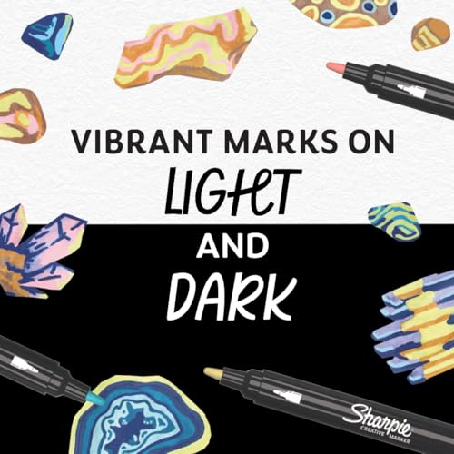 Image of Sharpie Creative Markers, Earth Tones, Glowing Tropics, Water-Based Acrylic, Bullet Tip, Assorted Colors, 5 Count - Arts & Crafts; Works on Paper, Metal, Wood, Ceramic, Glass, Rock, Canvas
