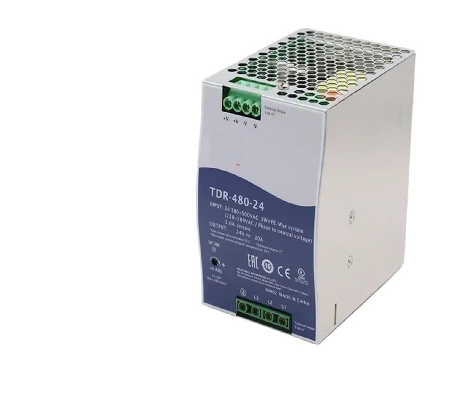 ANERTQUIH Rail Switch Power Supply 24V 48V Three-Phase 380V Input 240W 480W 960W 10A 20A