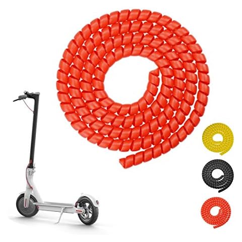 Tinke Brake Spiral Tube Cable Protector Cover Scooter Line Spiral Color Change Tube Protector 1M Length Spiral Wire for Xiaomi M365/Pro-Red Cover